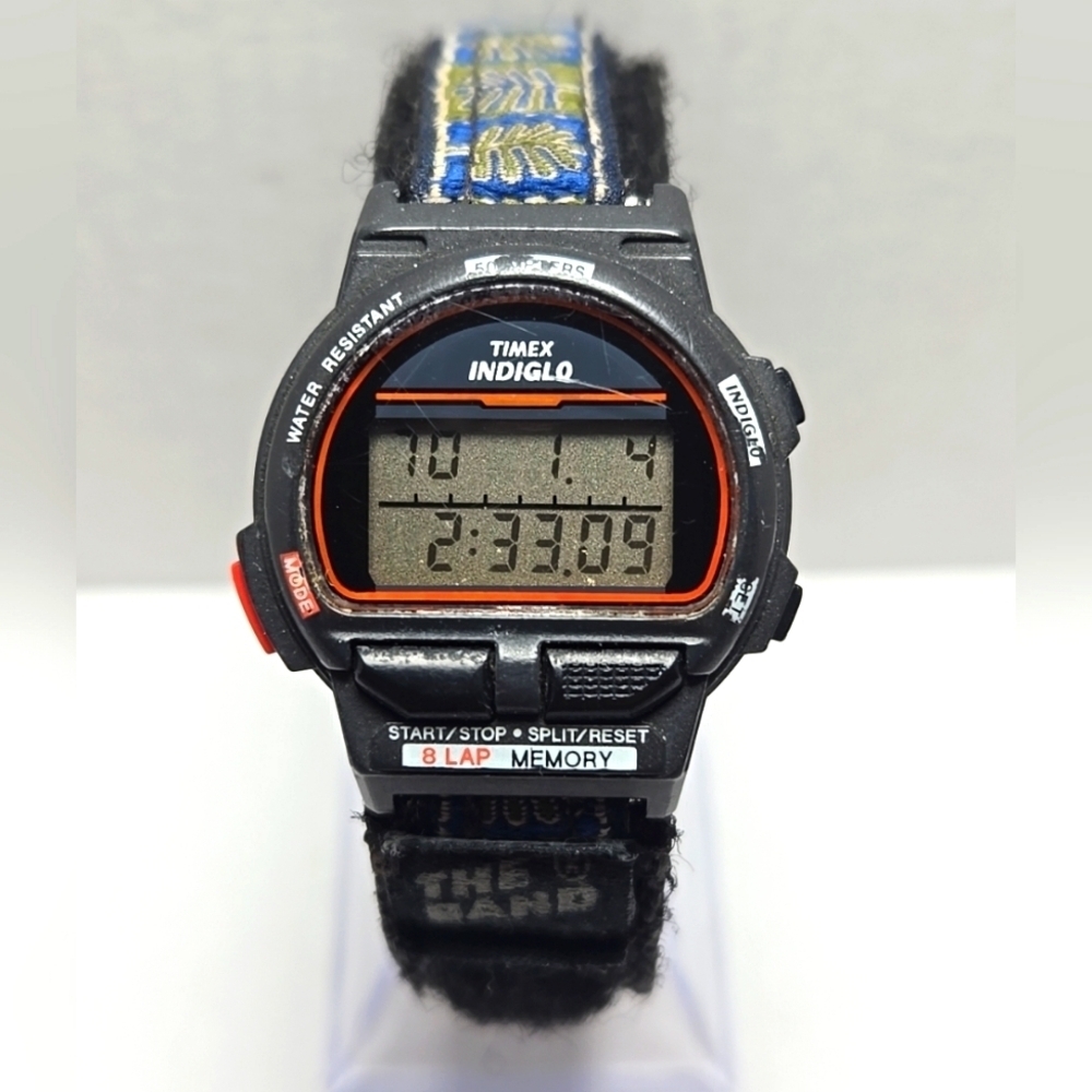 1994 Vintage Timex Ironman Triathlon 8 Lap 50M Chronograph Alarm New Battery